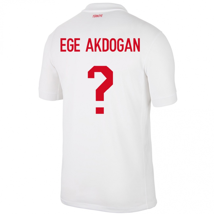 Kids Football Turkey Hasan Ege Akdoğan #0 White Home Jersey 24-26 T-Shirt Canada