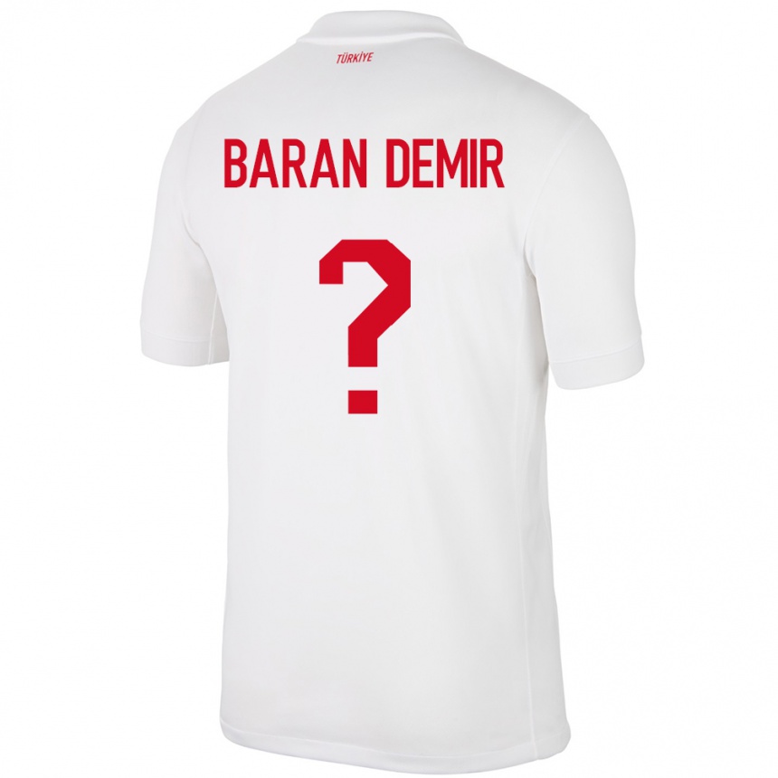 Kids Football Turkey Tuna Baran Demir #0 White Home Jersey 24-26 T-Shirt Canada