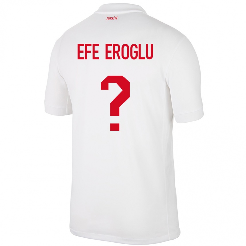 Kids Football Turkey Cem Efe Eroğlu #0 White Home Jersey 24-26 T-Shirt Canada