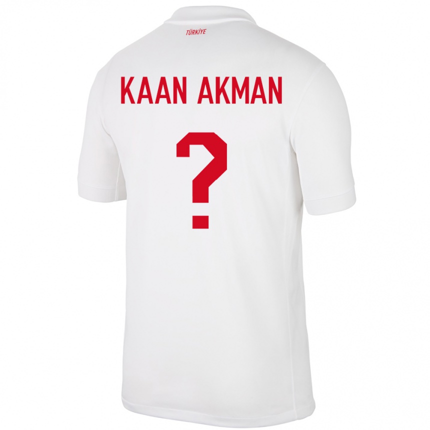 Kids Football Turkey Ege Kaan Akman #0 White Home Jersey 24-26 T-Shirt Canada