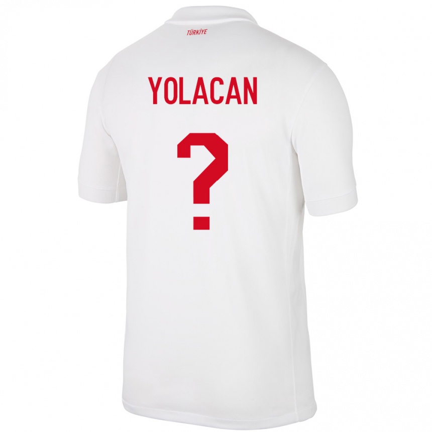 Kids Football Turkey Baran Yolaçan #0 White Home Jersey 24-26 T-Shirt Canada