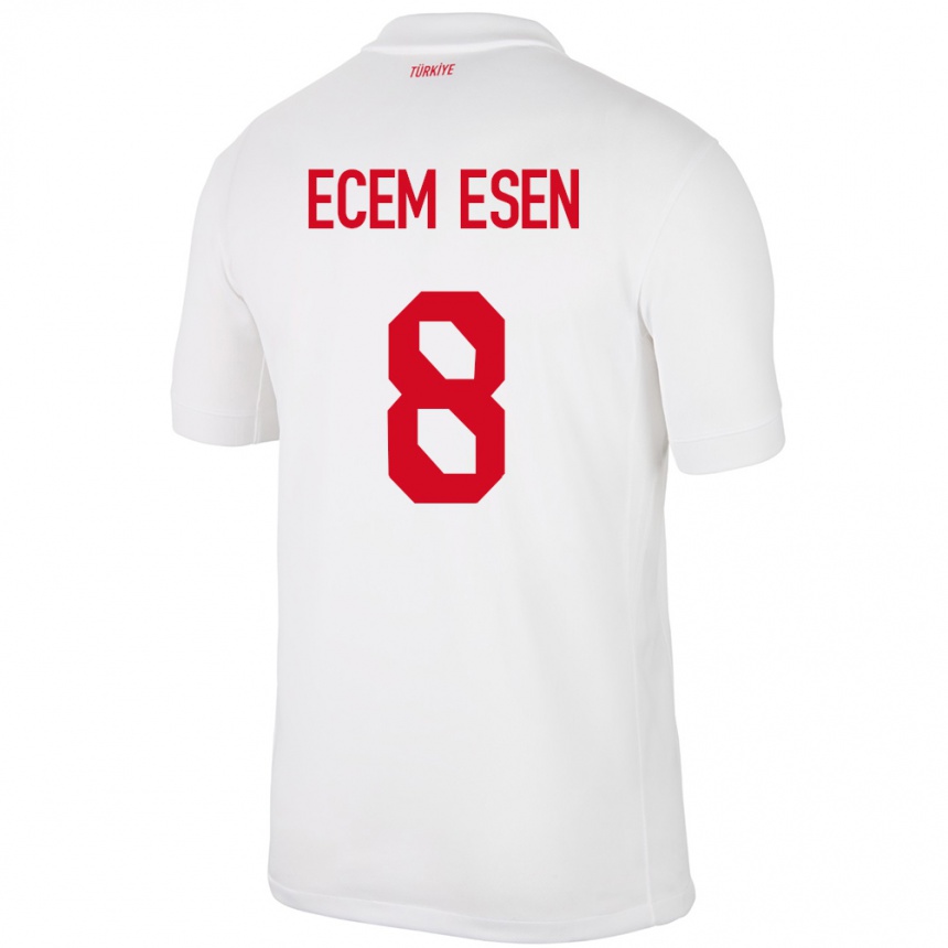 Kids Football Turkey Emine Ecem Esen #8 White Home Jersey 24-26 T-Shirt Canada