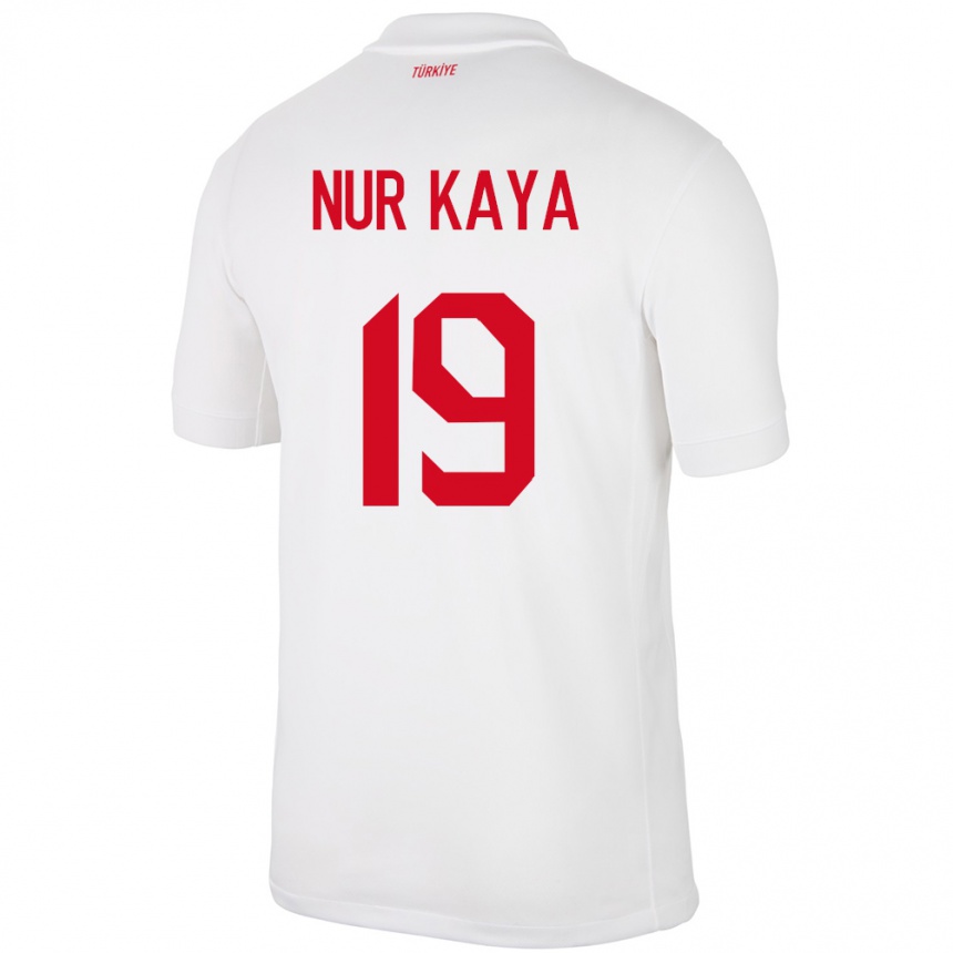 Kids Football Turkey Cansu Nur Kaya #19 White Home Jersey 24-26 T-Shirt Canada