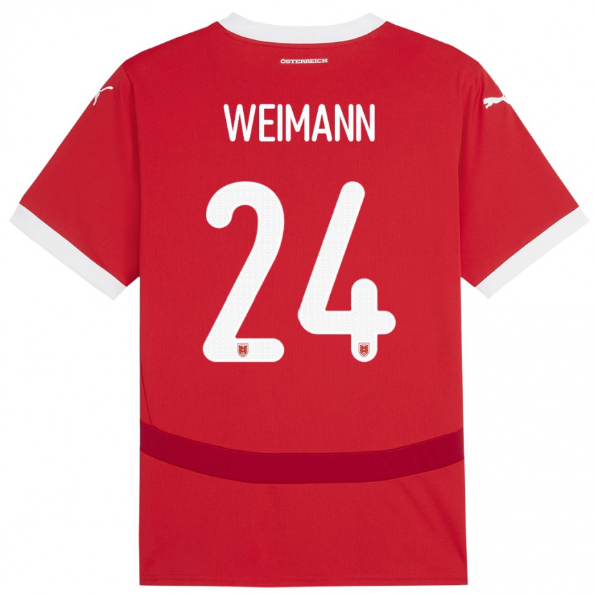 Kids Football Austria Andreas Weimann #24 Red Home Jersey 24-26 T-Shirt Canada