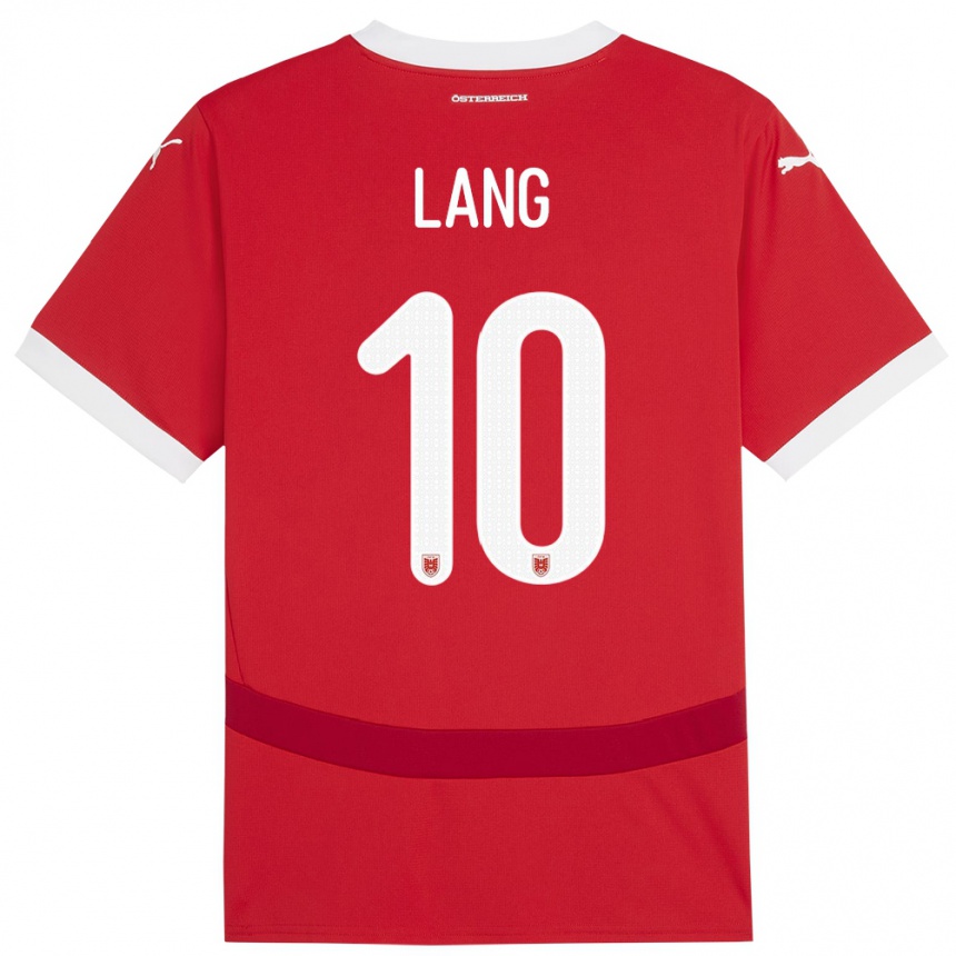 Kids Football Austria Christoph Lang #10 Red Home Jersey 24-26 T-Shirt Canada