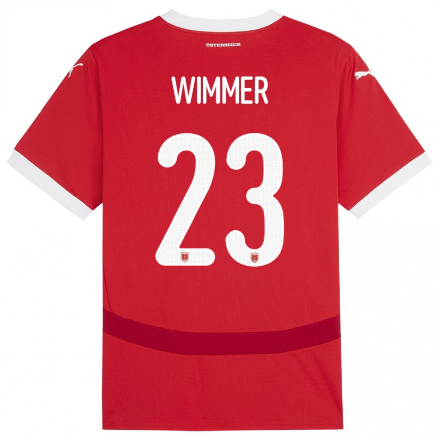 Kids Football Austria Patrick Wimmer #23 Red Home Jersey 24-26 T-Shirt Canada