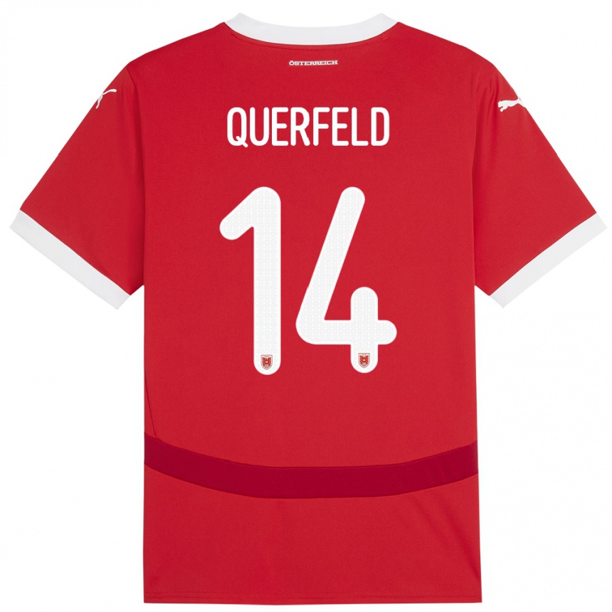 Kids Football Austria Leopold Querfeld #14 Red Home Jersey 24-26 T-Shirt Canada