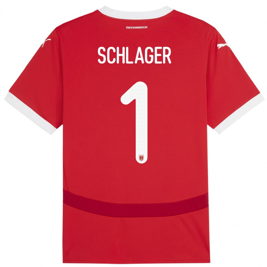 Kids Football Austria Alexander Schlager #1 Red Home Jersey 24-26 T-Shirt Canada