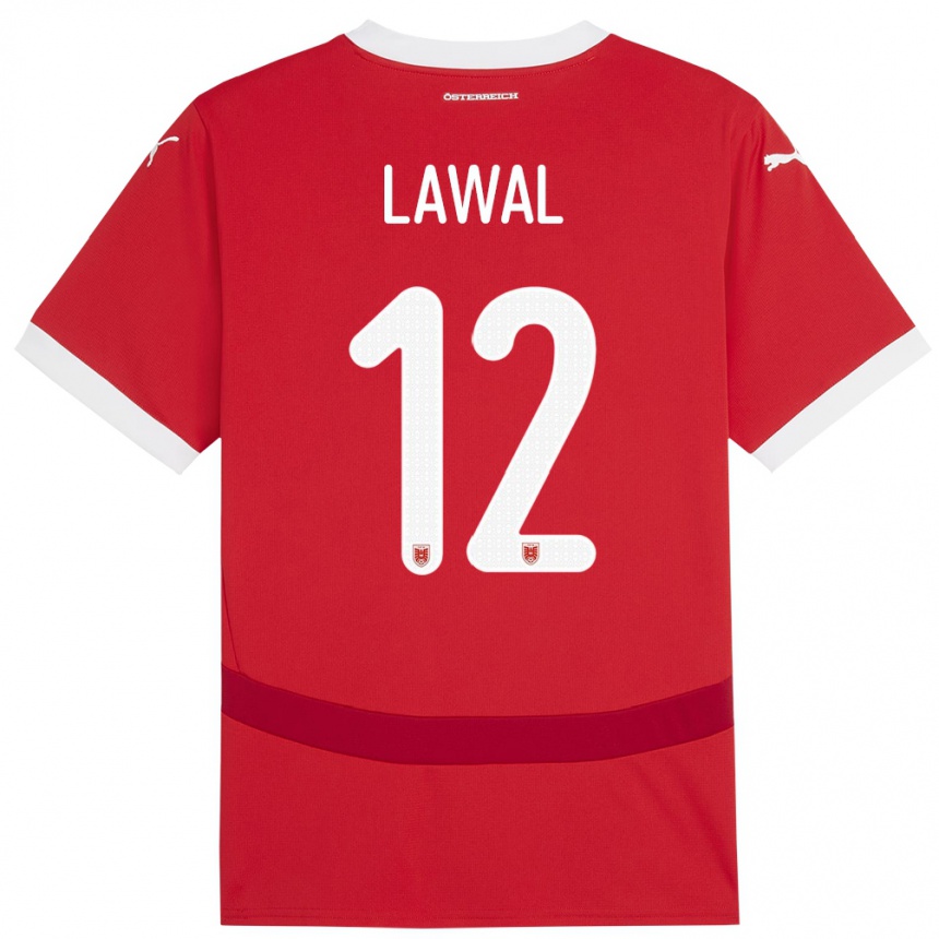 Kids Football Austria Tobias Lawal #12 Red Home Jersey 24-26 T-Shirt Canada