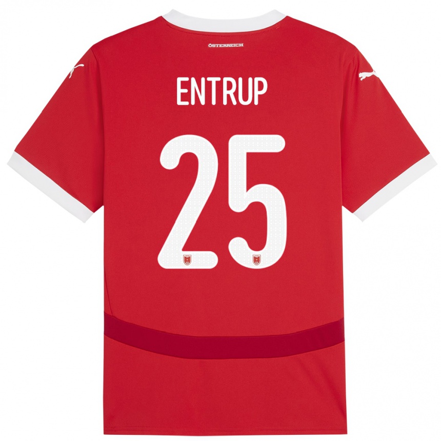 Kids Football Austria Maximilian Entrup #25 Red Home Jersey 24-26 T-Shirt Canada