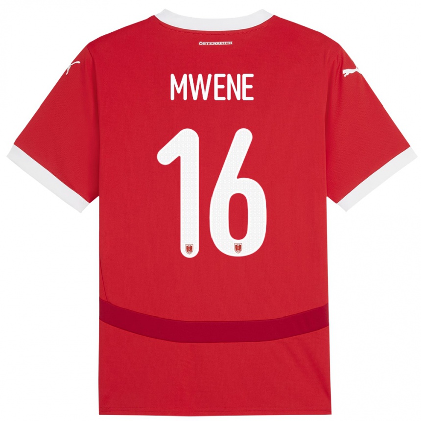 Kids Football Austria Phillipp Mwene #16 Red Home Jersey 24-26 T-Shirt Canada