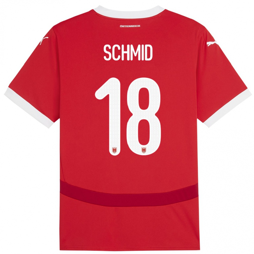 Kids Football Austria Romano Schmid #18 Red Home Jersey 24-26 T-Shirt Canada