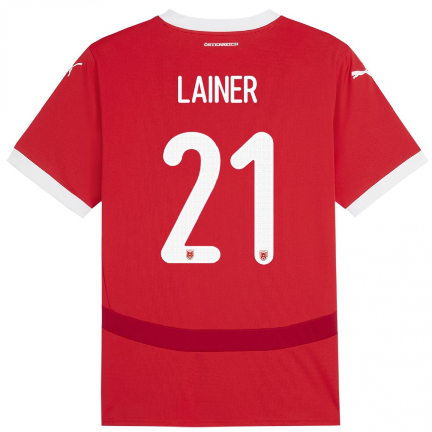 Kids Football Austria Stefan Lainer #21 Red Home Jersey 24-26 T-Shirt Canada