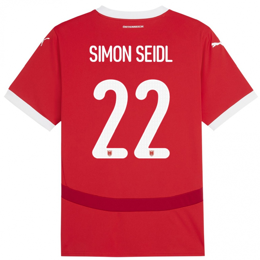 Kids Football Austria Simon Seidl #22 Red Home Jersey 24-26 T-Shirt Canada