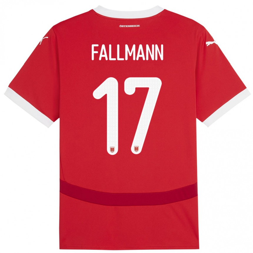 Kids Football Austria Pascal Fallmann #17 Red Home Jersey 24-26 T-Shirt Canada