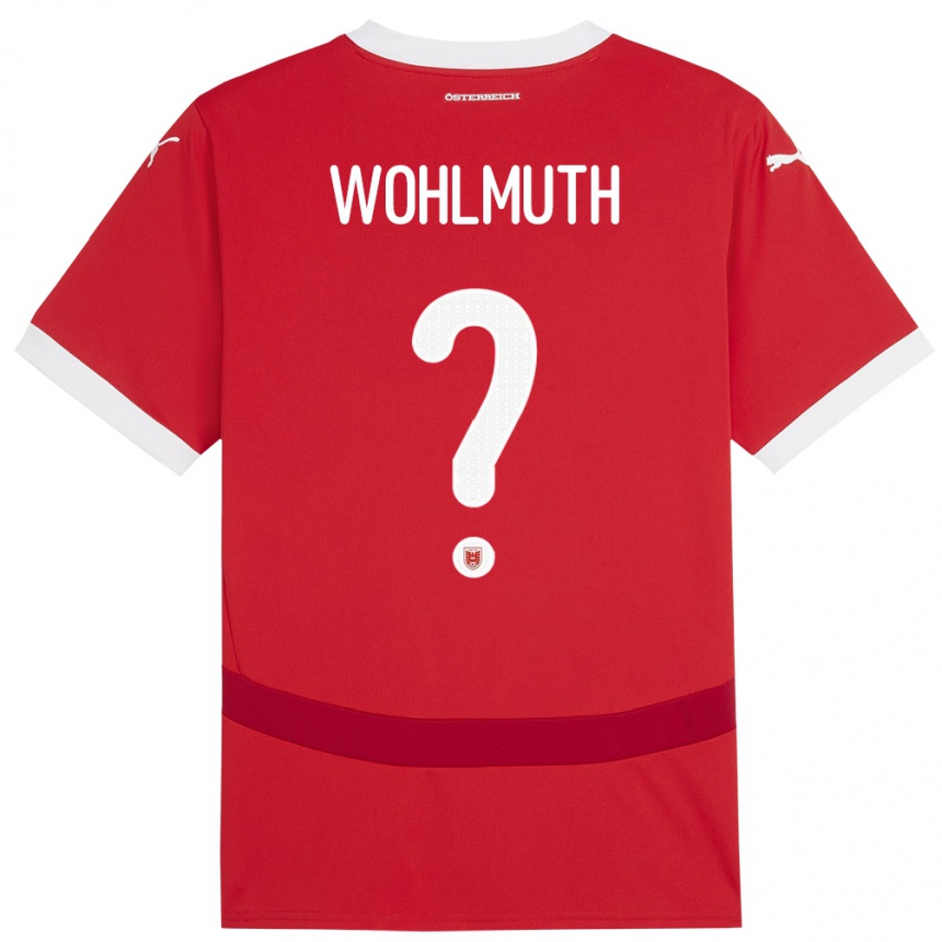 Kids Football Austria Fabian Wohlmuth #0 Red Home Jersey 24-26 T-Shirt Canada