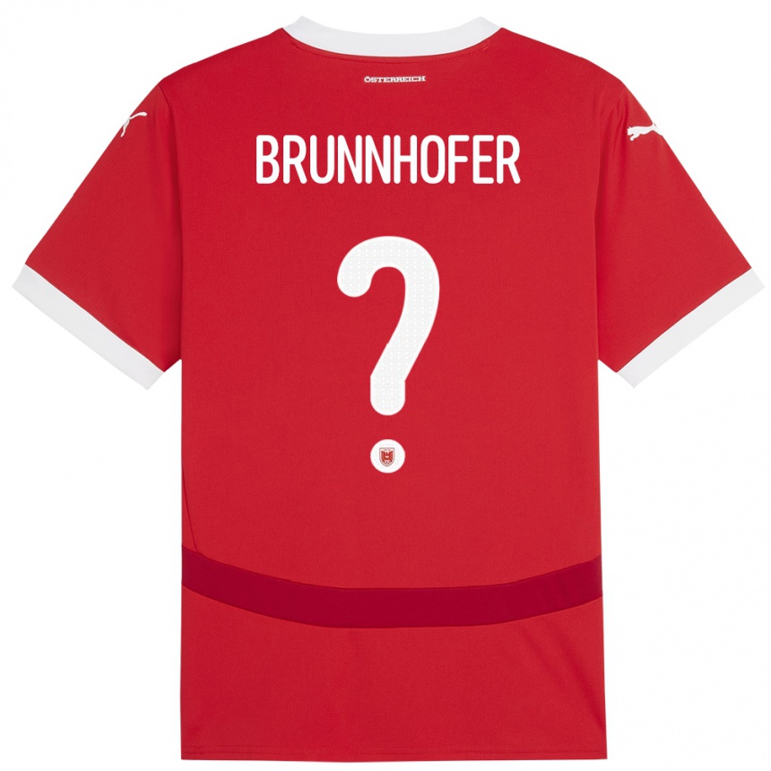 Kids Football Austria Jakob Brunnhofer #0 Red Home Jersey 24-26 T-Shirt Canada