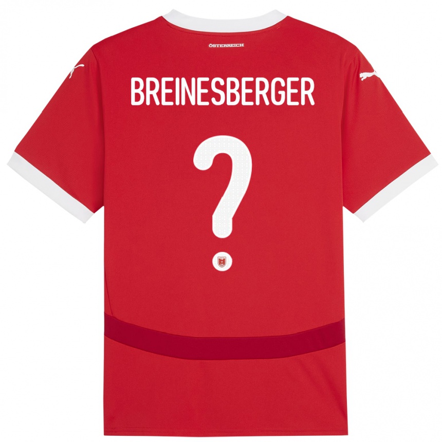 Kids Football Austria Christoph Breinesberger #0 Red Home Jersey 24-26 T-Shirt Canada