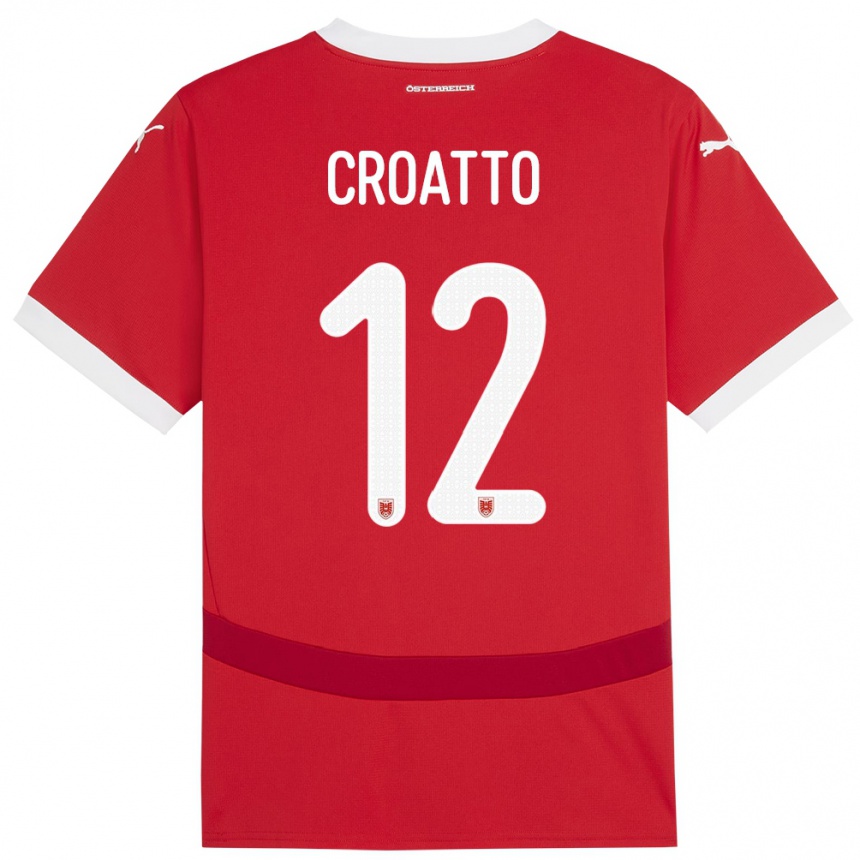 Kids Football Austria Michela Croatto #12 Red Home Jersey 24-26 T-Shirt Canada