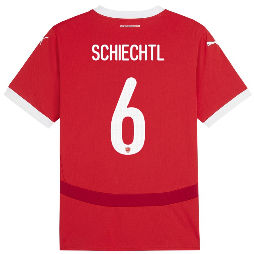 Kids Football Austria Katharina Schiechtl #6 Red Home Jersey 24-26 T-Shirt Canada