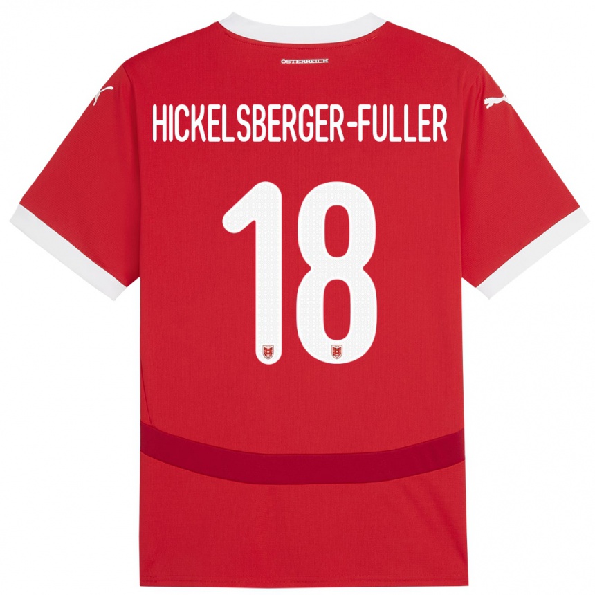 Kids Football Austria Julia Hickelsberger-Füller #18 Red Home Jersey 24-26 T-Shirt Canada