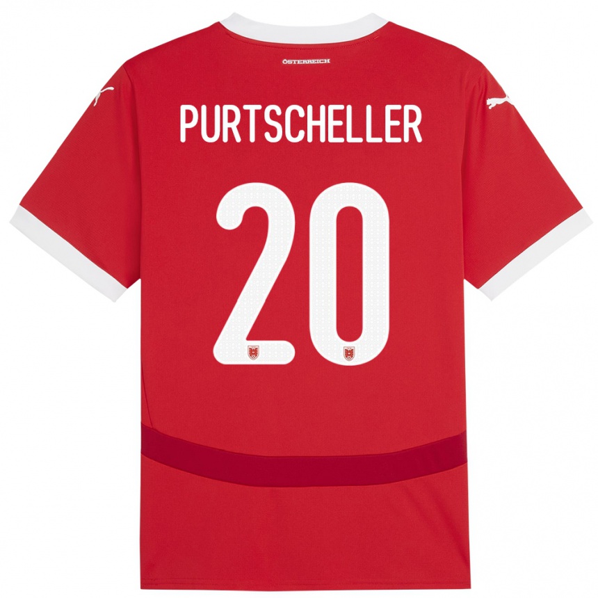 Kids Football Austria Lilli Purtscheller #20 Red Home Jersey 24-26 T-Shirt Canada