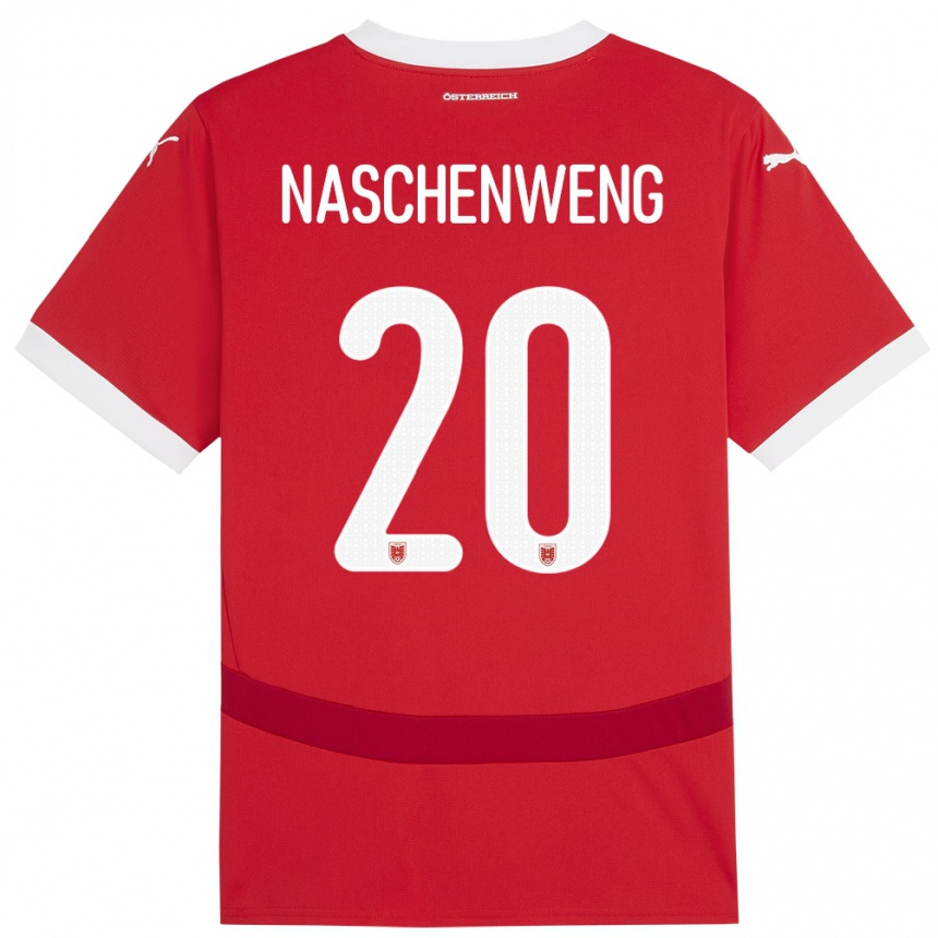 Kids Football Austria Katharina Naschenweng #20 Red Home Jersey 24-26 T-Shirt Canada