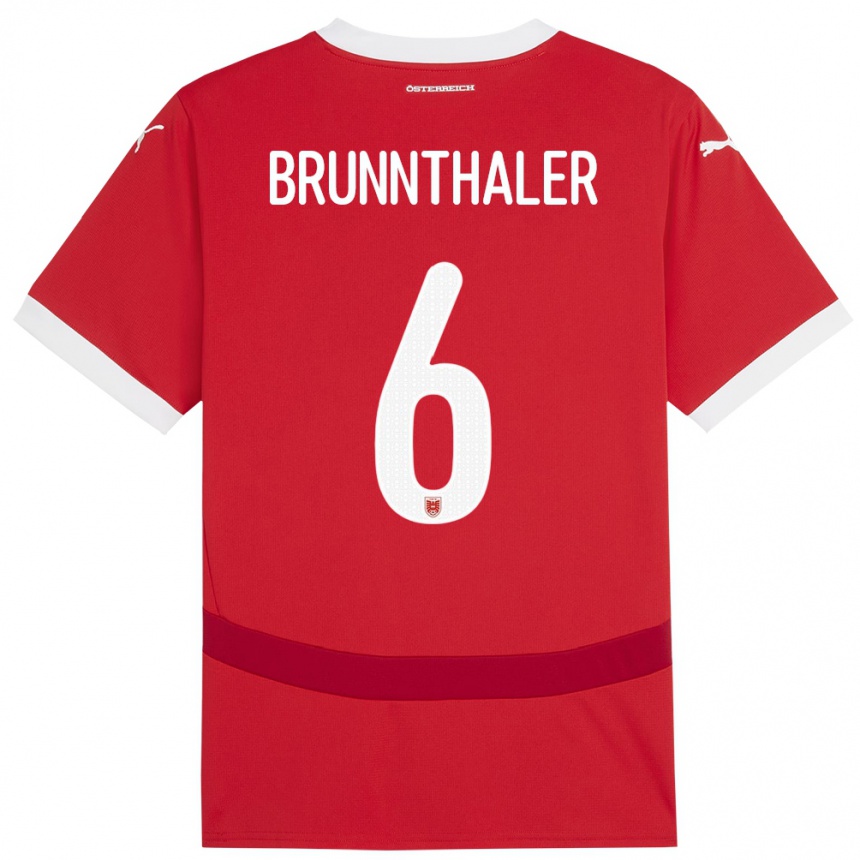 Kids Football Austria Melanie Brunnthaler #6 Red Home Jersey 24-26 T-Shirt Canada