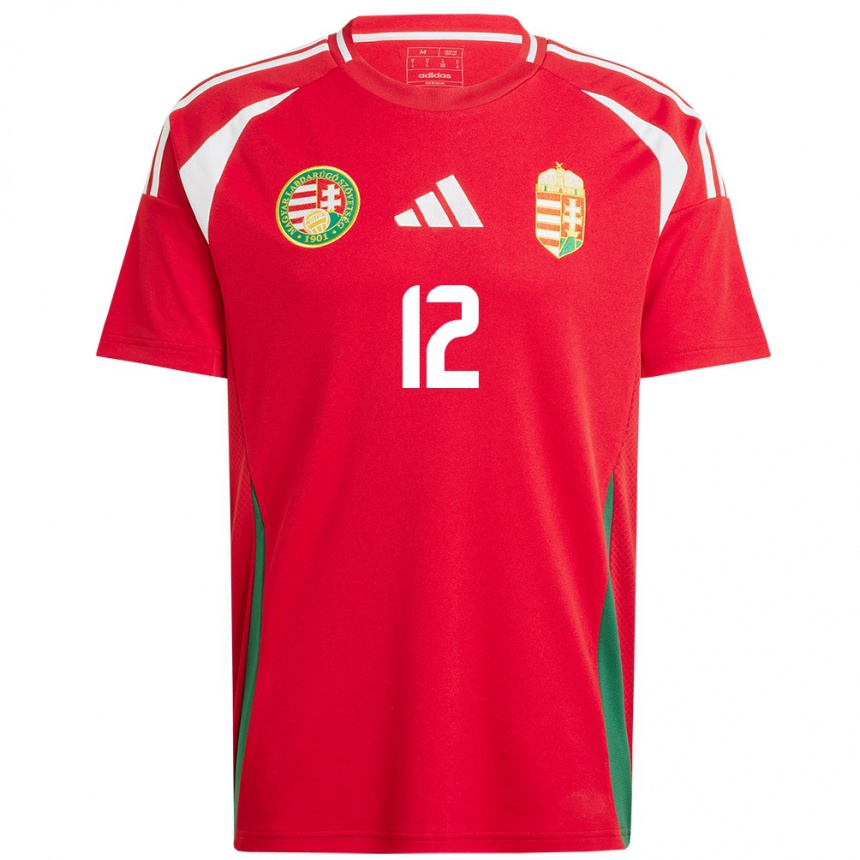 Kids Football Hungary Dénes Dibusz #12 Red Home Jersey 24-26 T-Shirt Canada