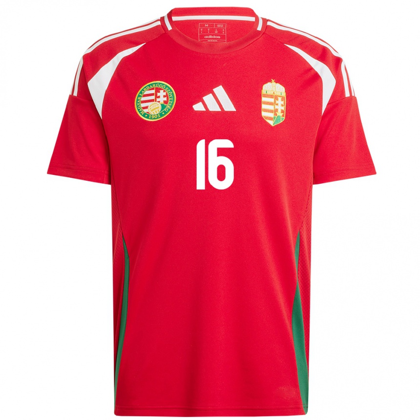 Kids Football Hungary Dániel Gazdag #16 Red Home Jersey 24-26 T-Shirt Canada