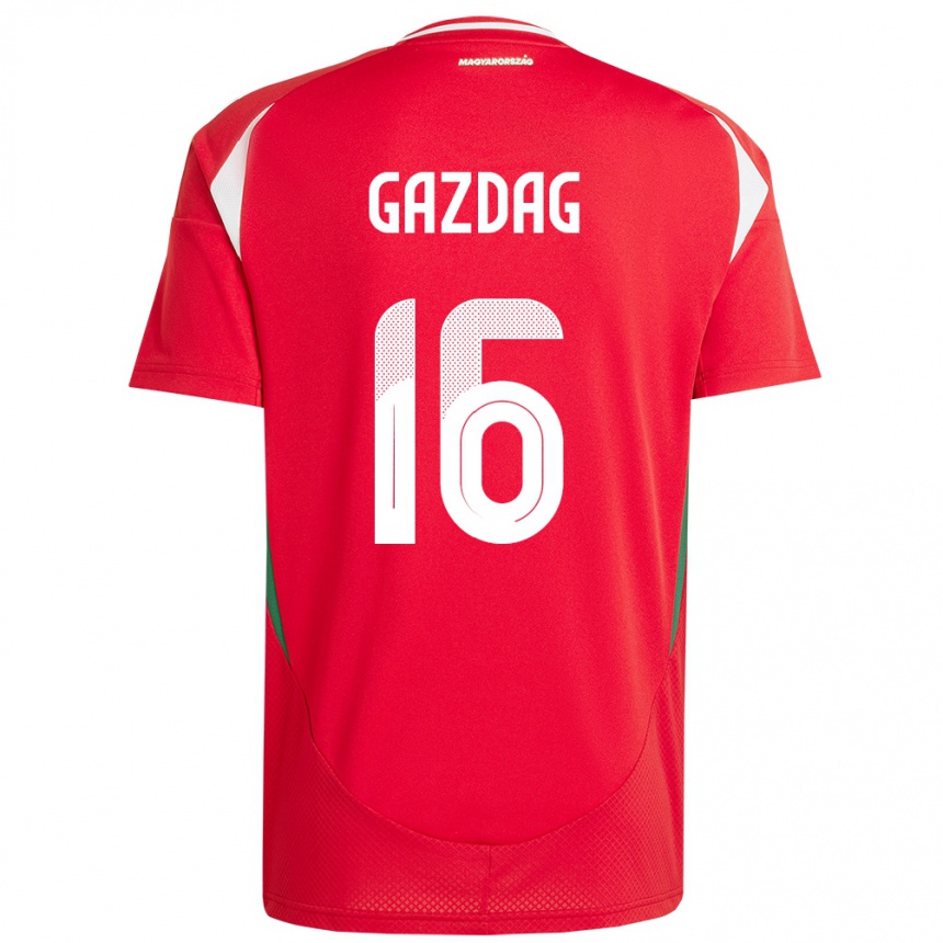 Kids Football Hungary Dániel Gazdag #16 Red Home Jersey 24-26 T-Shirt Canada