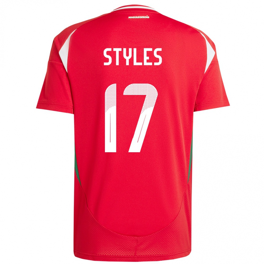 Kids Football Hungary Callum Styles #17 Red Home Jersey 24-26 T-Shirt Canada