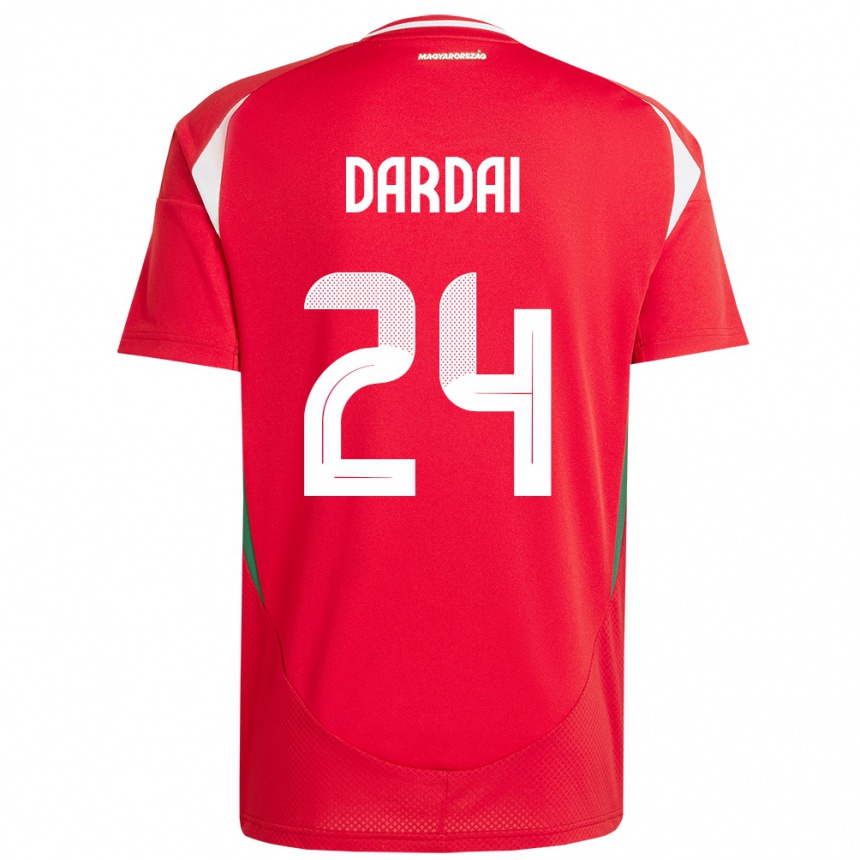 Kids Football Hungary Márton Dárdai #24 Red Home Jersey 24-26 T-Shirt Canada