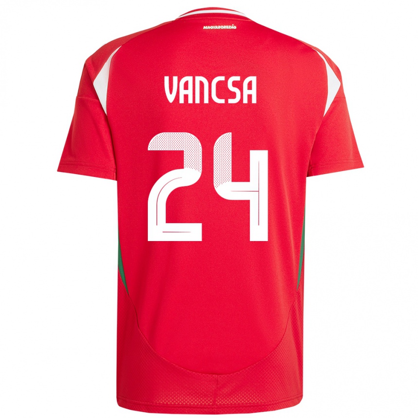 Kids Football Hungary Zalán Vancsa #24 Red Home Jersey 24-26 T-Shirt Canada