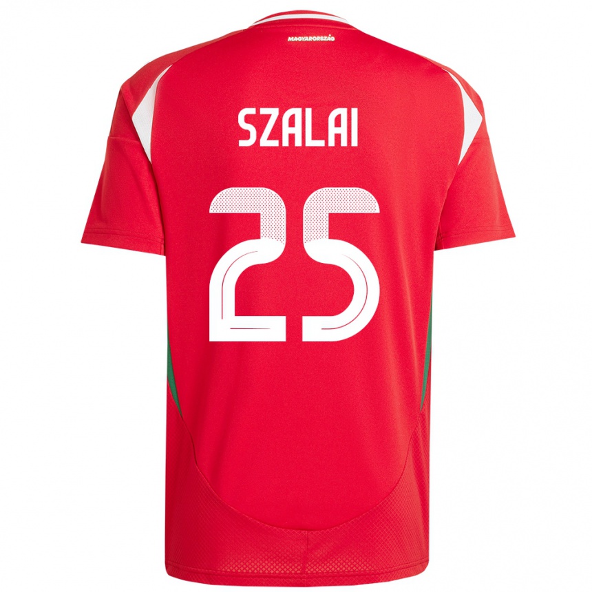 Kids Football Hungary Gábor Szalai #25 Red Home Jersey 24-26 T-Shirt Canada