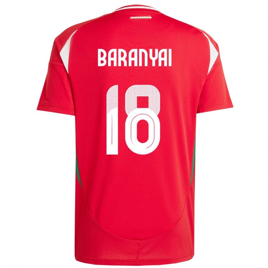 Kids Football Hungary Nimród Baranyai #18 Red Home Jersey 24-26 T-Shirt Canada