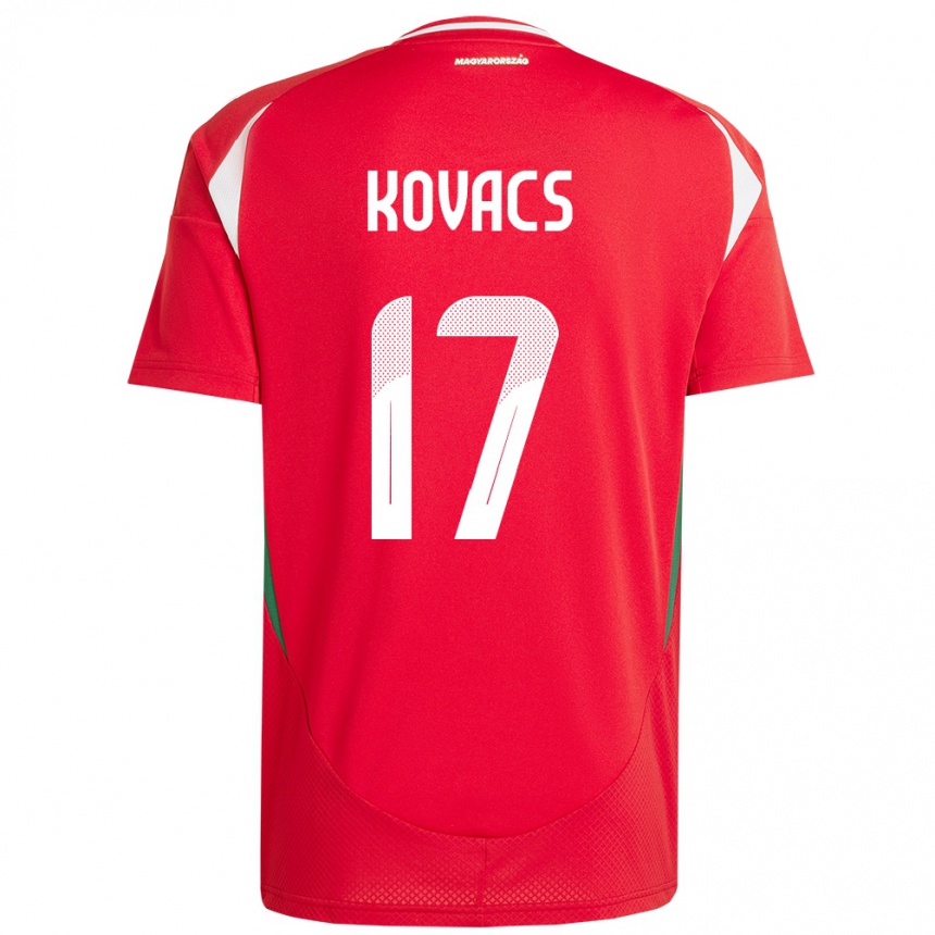 Kids Football Hungary Mátyás Kovács #17 Red Home Jersey 24-26 T-Shirt Canada