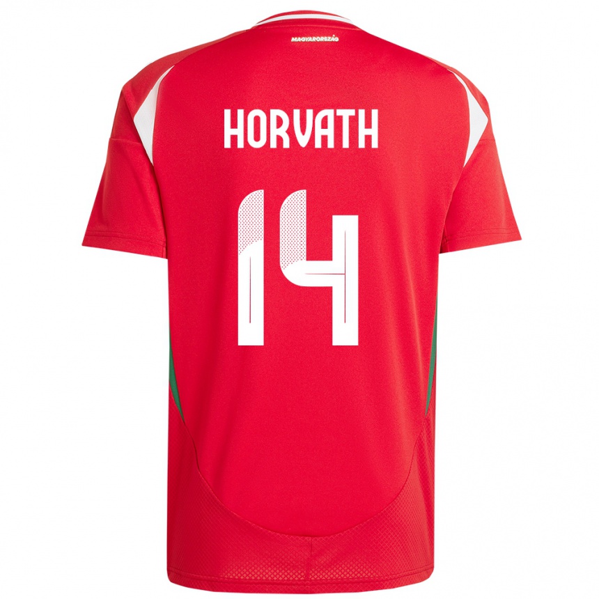 Kids Football Hungary Artúr Horváth #14 Red Home Jersey 24-26 T-Shirt Canada