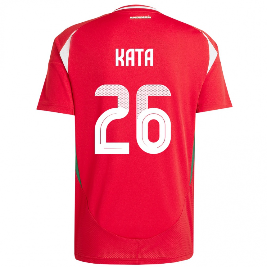 Kids Football Hungary Mihály Kata #26 Red Home Jersey 24-26 T-Shirt Canada