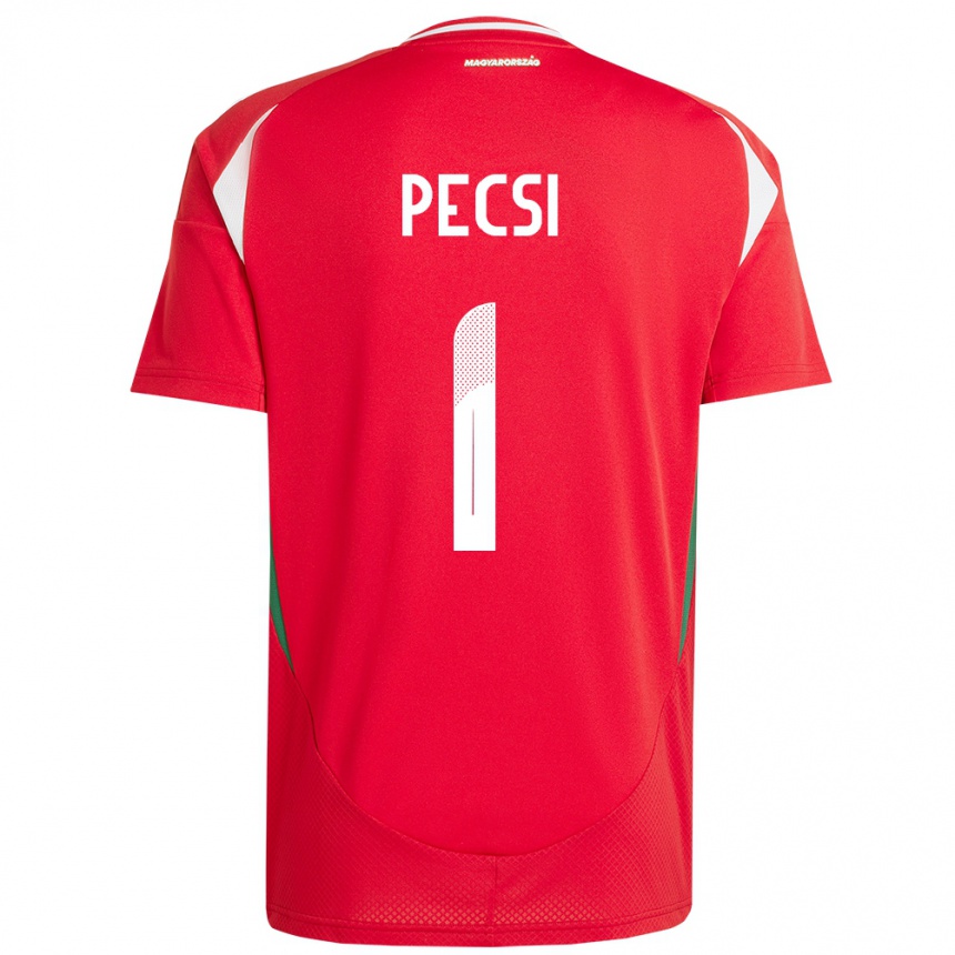 Kids Football Hungary Ármin Pécsi #1 Red Home Jersey 24-26 T-Shirt Canada