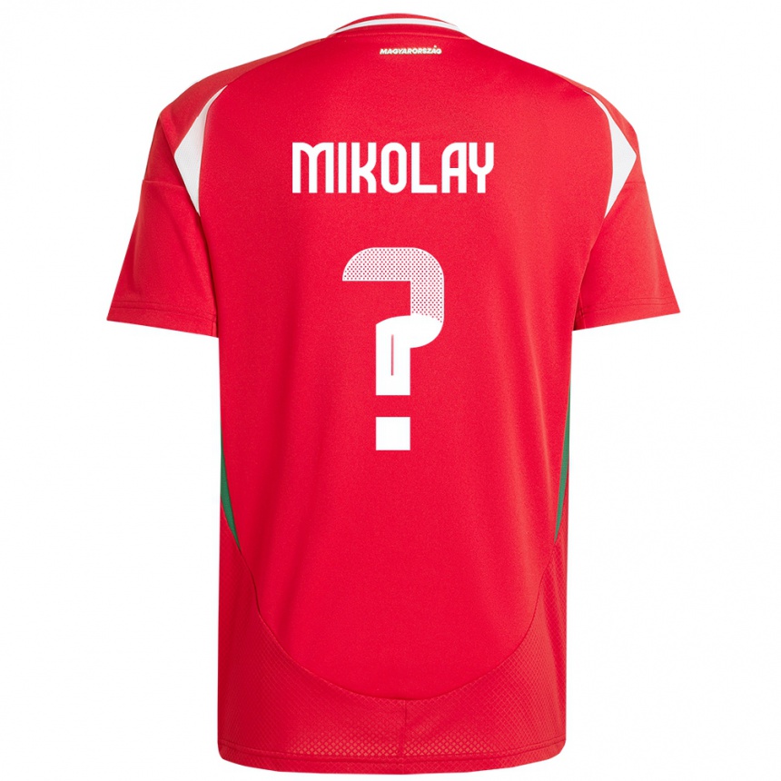 Kids Football Hungary Timóteus Mikolay #0 Red Home Jersey 24-26 T-Shirt Canada