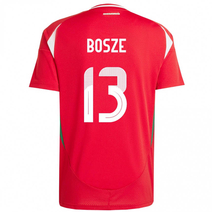 Kids Football Hungary Levente Bősze #13 Red Home Jersey 24-26 T-Shirt Canada