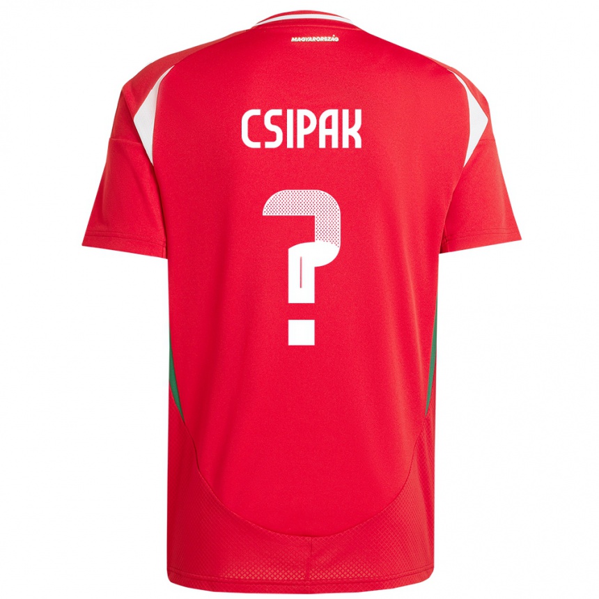 Kids Football Hungary Csongor Csipak #0 Red Home Jersey 24-26 T-Shirt Canada