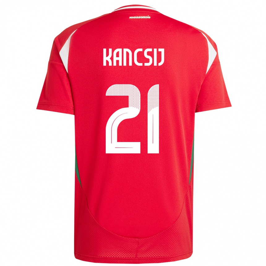 Kids Football Hungary Artúr Kancsij #21 Red Home Jersey 24-26 T-Shirt Canada