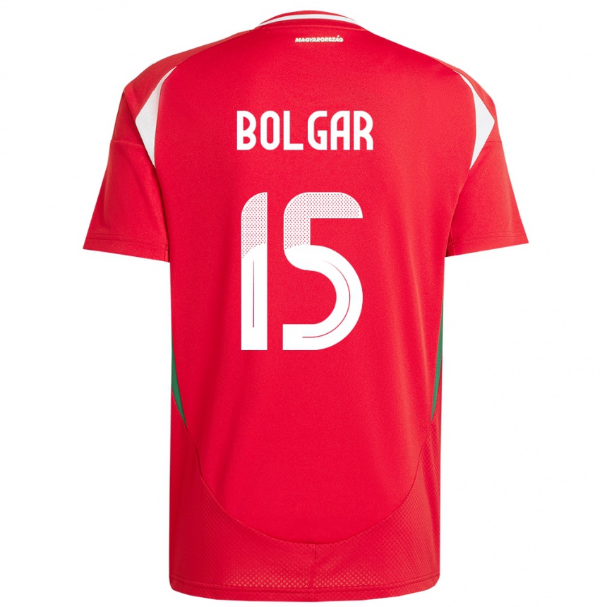 Kids Football Hungary Botond Bolgár #15 Red Home Jersey 24-26 T-Shirt Canada