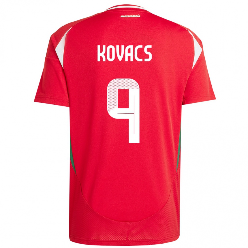 Kids Football Hungary Patrik Kovács #9 Red Home Jersey 24-26 T-Shirt Canada