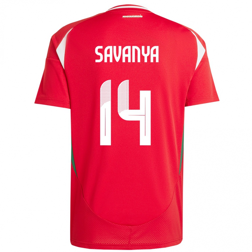 Kids Football Hungary Csilla Savanya #14 Red Home Jersey 24-26 T-Shirt Canada