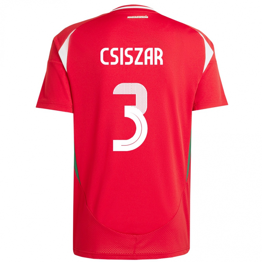 Kids Football Hungary Henrietta Csiszar #3 Red Home Jersey 24-26 T-Shirt Canada