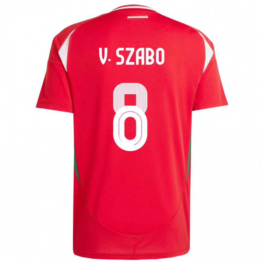 Kids Football Hungary Viktória Szabó #8 Red Home Jersey 24-26 T-Shirt Canada