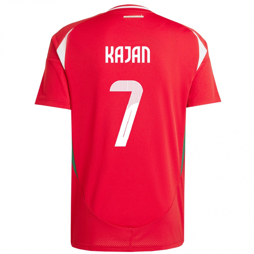 Kids Football Hungary Zsanett Kaján #7 Red Home Jersey 24-26 T-Shirt Canada